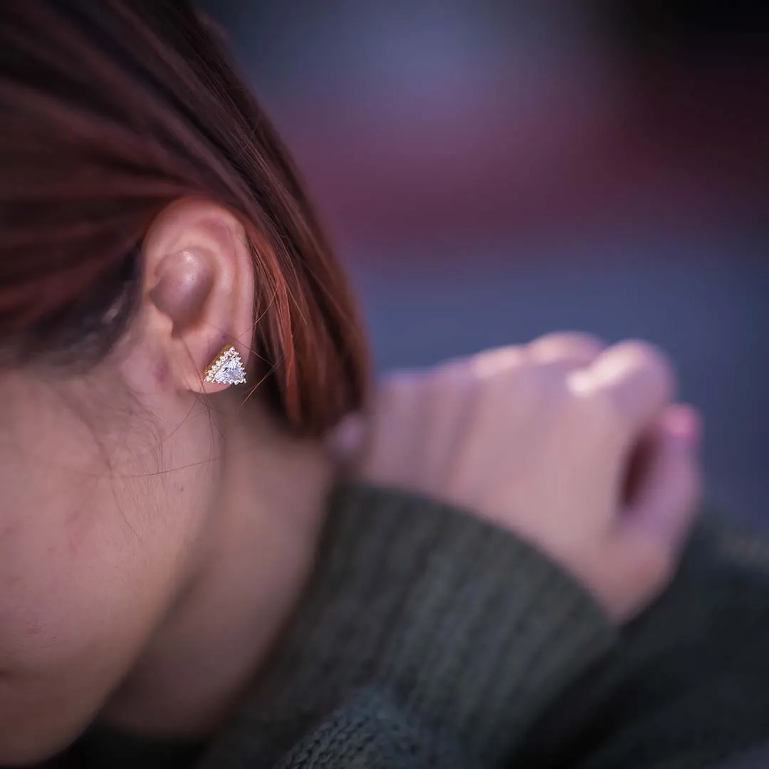Pave Triangle Stud Earrings