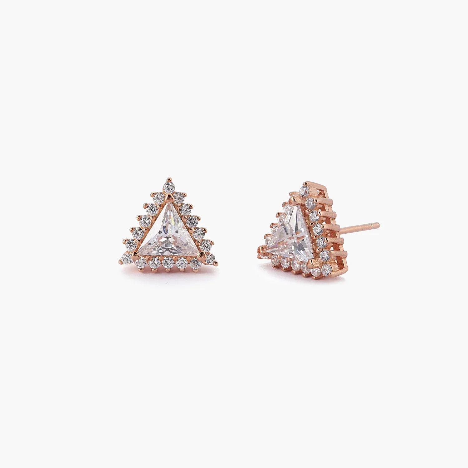 Pave Triangle Stud Earrings