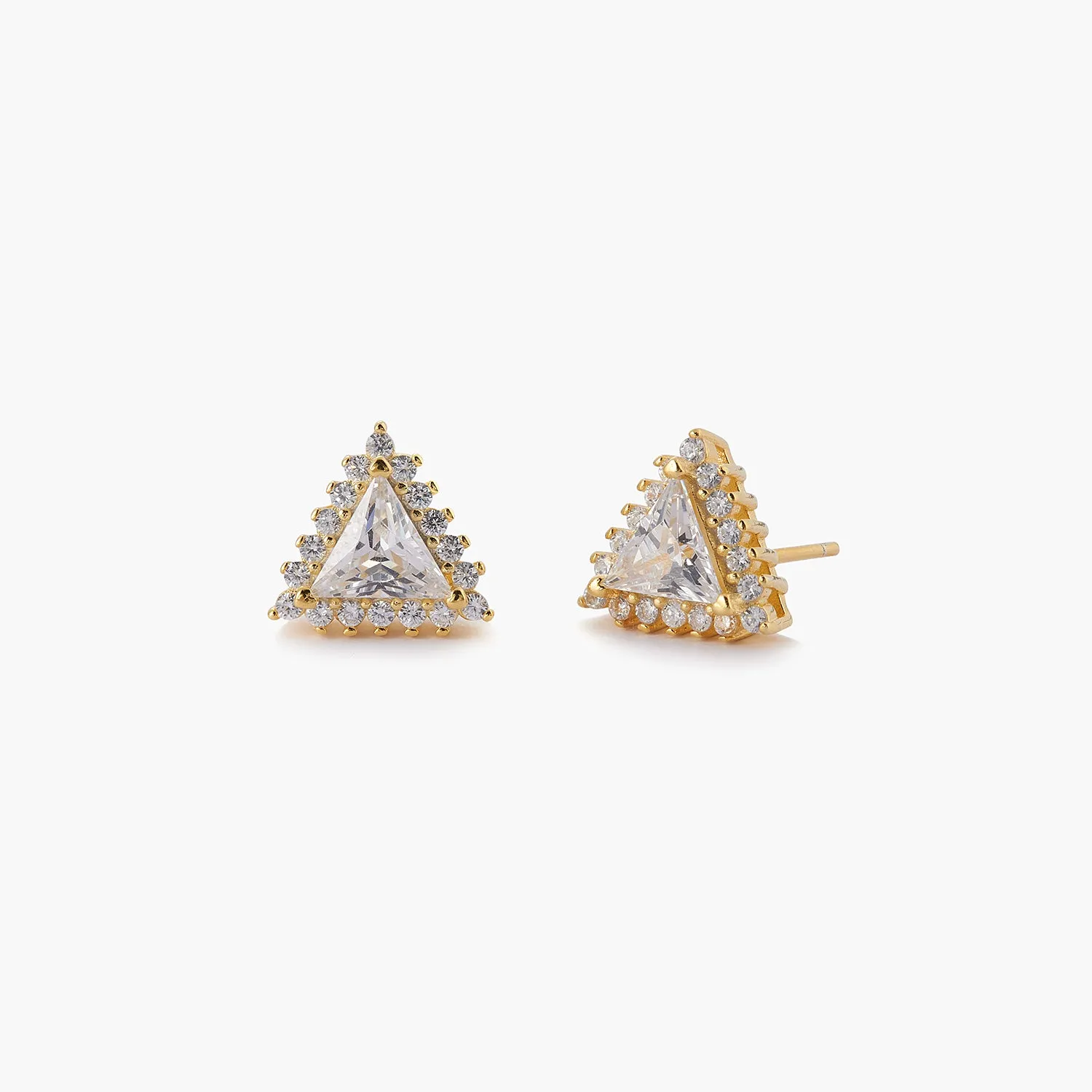 Pave Triangle Stud Earrings