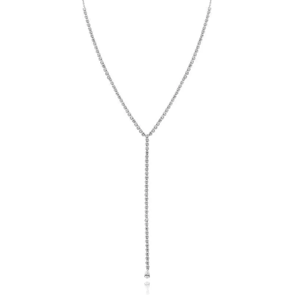 Pear Drop Lariat Tennis Necklace