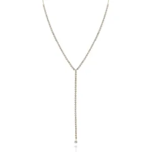Pear Drop Lariat Tennis Necklace
