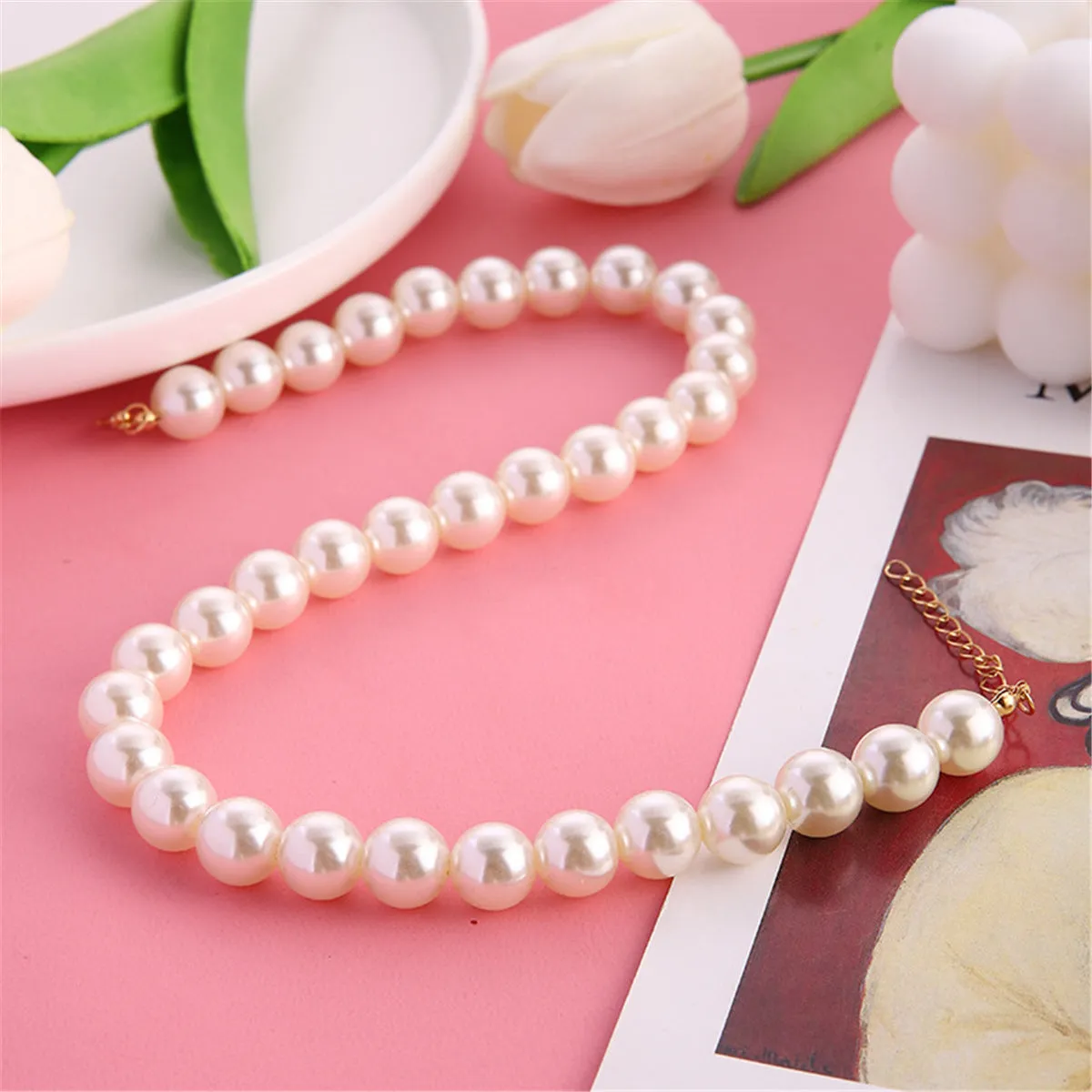 Pearl & 18K Gold-Plated 12MM Choker Necklace