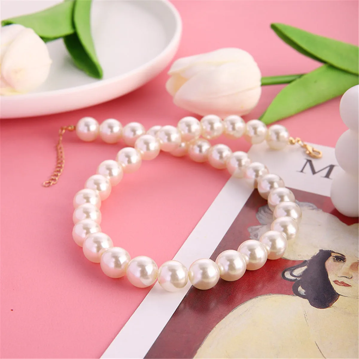 Pearl & 18K Gold-Plated 12MM Choker Necklace