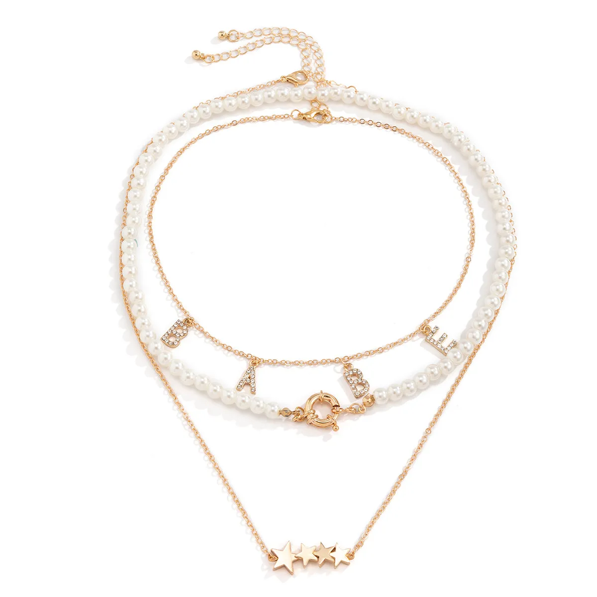Pearl & Cubic Zirconia 18K Gold-Plated 'Babe' Star Necklace Set
