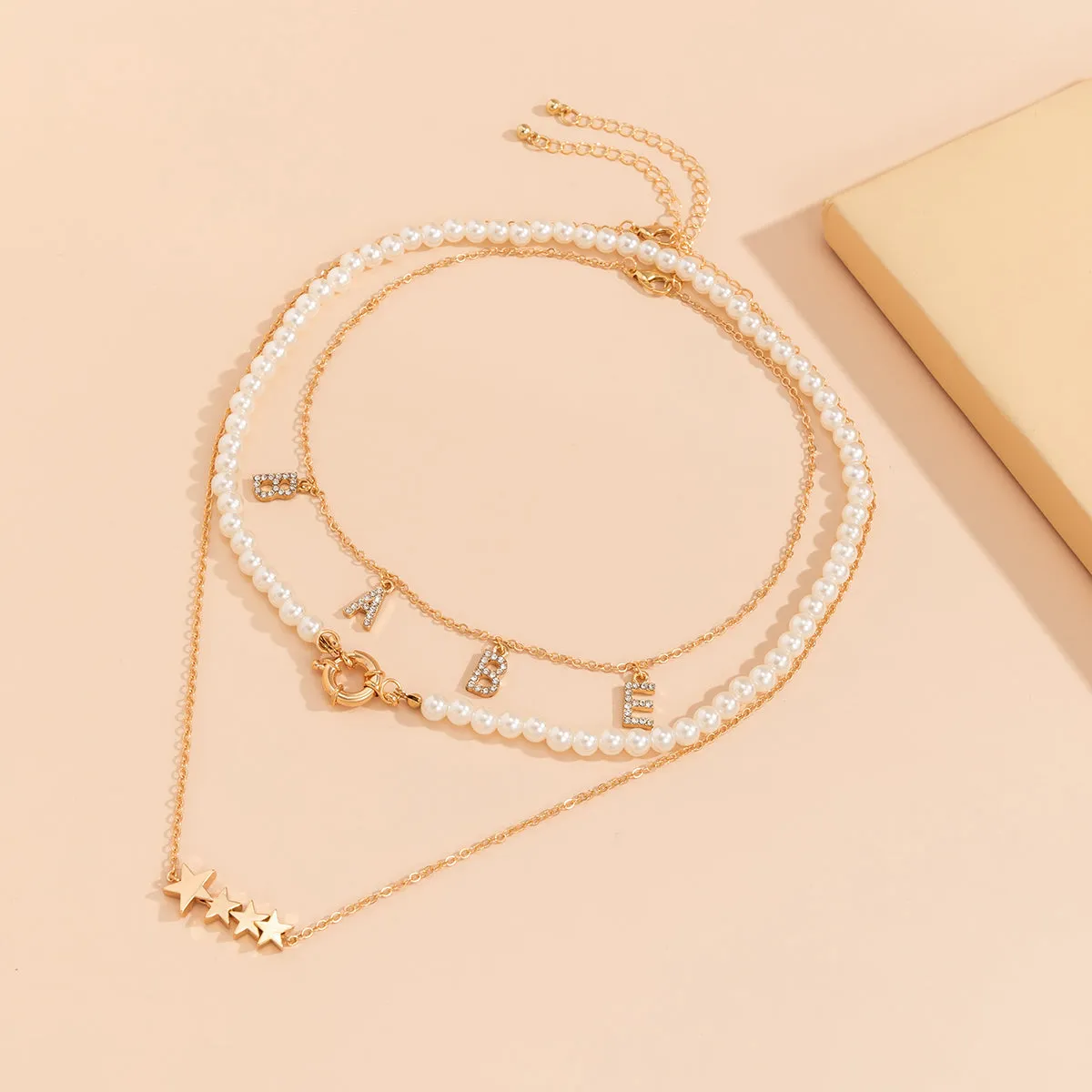 Pearl & Cubic Zirconia 18K Gold-Plated 'Babe' Star Necklace Set