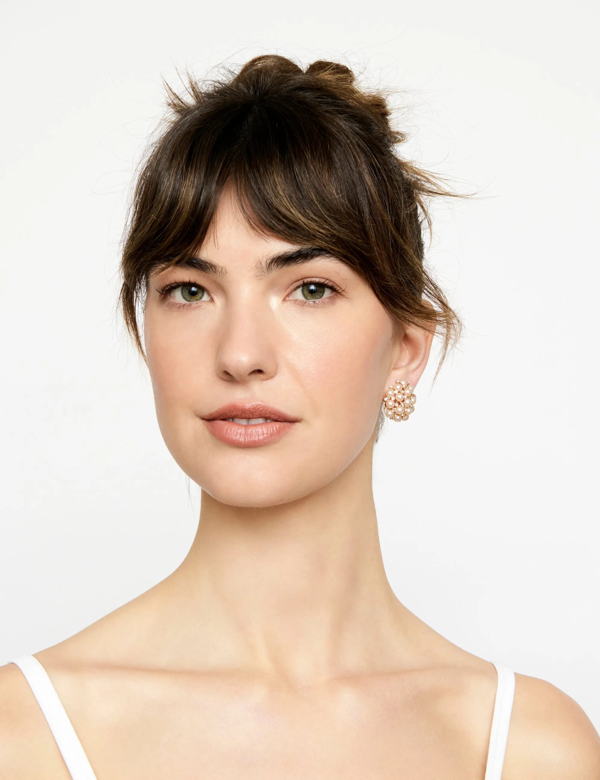 PEARL MASS STUD CLIP EARRINGS