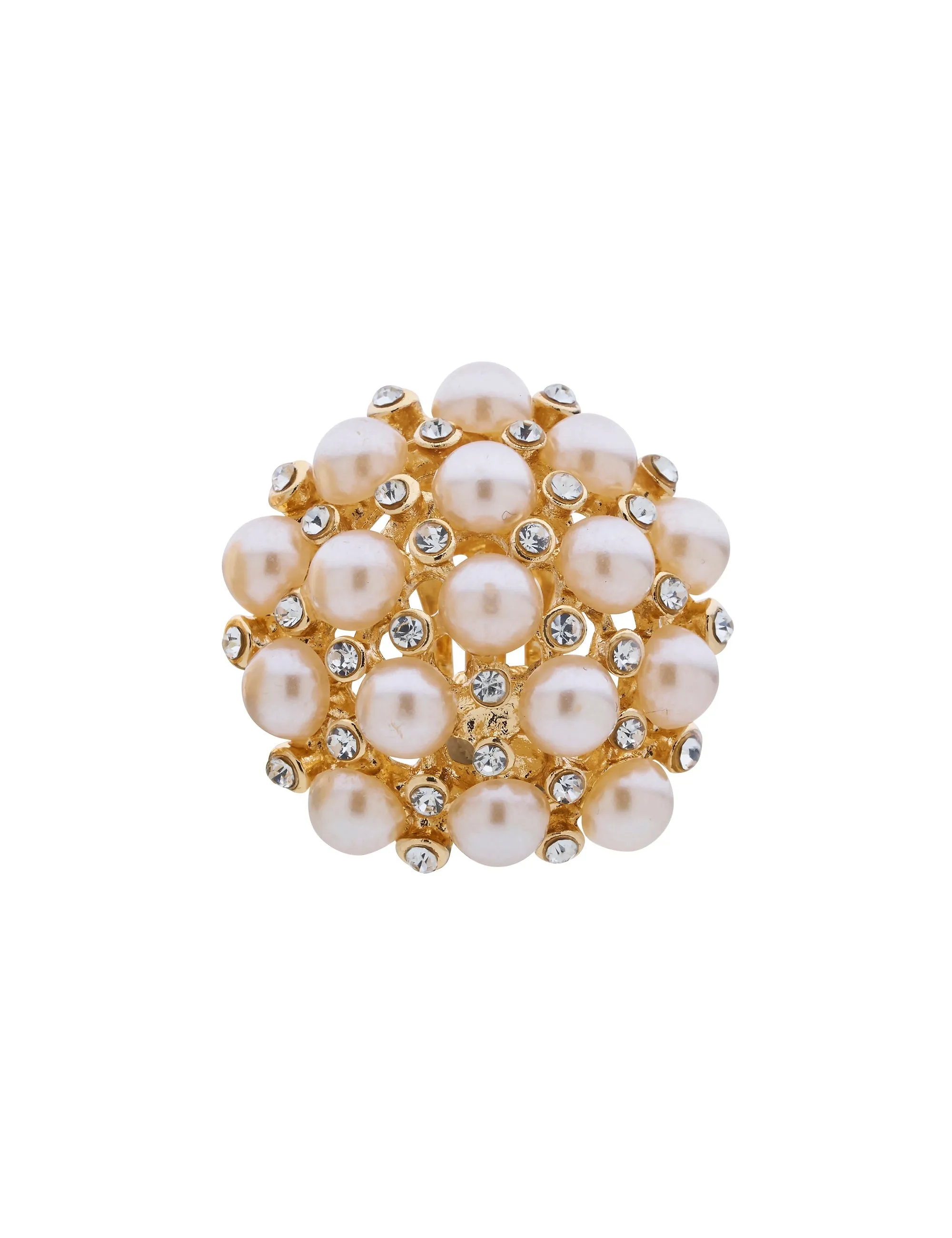 PEARL MASS STUD CLIP EARRINGS