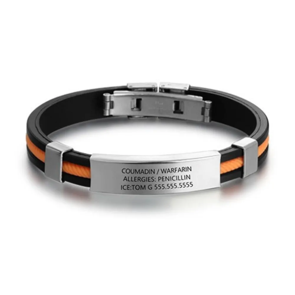 Personalized Engraved ID Bracelet For Men