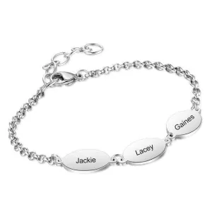Personalized Stainless Steel Chain Bracelets for Couples with Engraved Custom 2 to 4 Names, Best Friend Bracelet