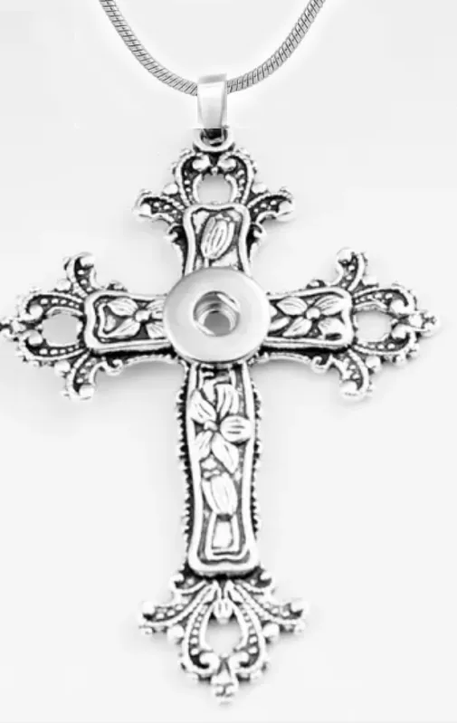 Petite Flower Cross Necklace