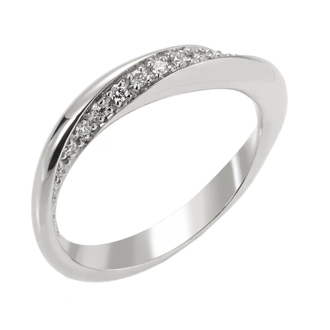Piero Milano White Gold and Diamond Twist Band Ring