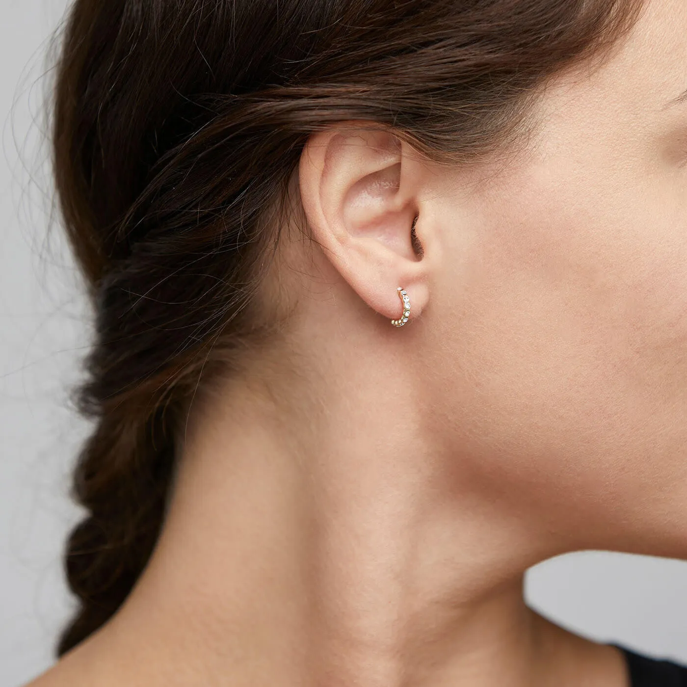 Pilgrim Brigitte Gold Mini Hoop Earrings - Clear
