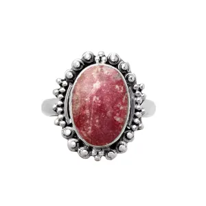 Pink Thulite Solid 925 Sterling Silver Ring 7