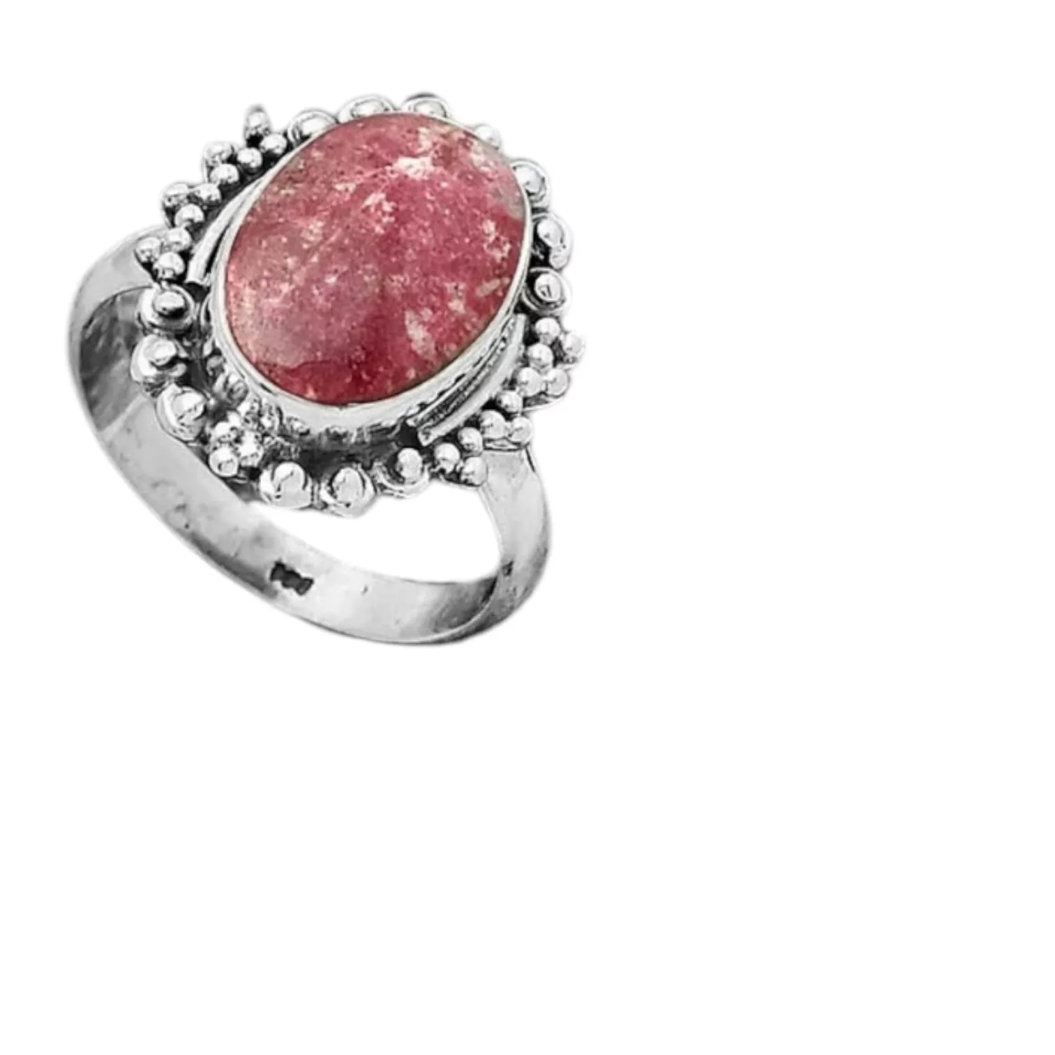 Pink Thulite Solid 925 Sterling Silver Ring 7