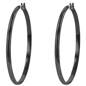 Plain Belle Hoop Earrings (Black)