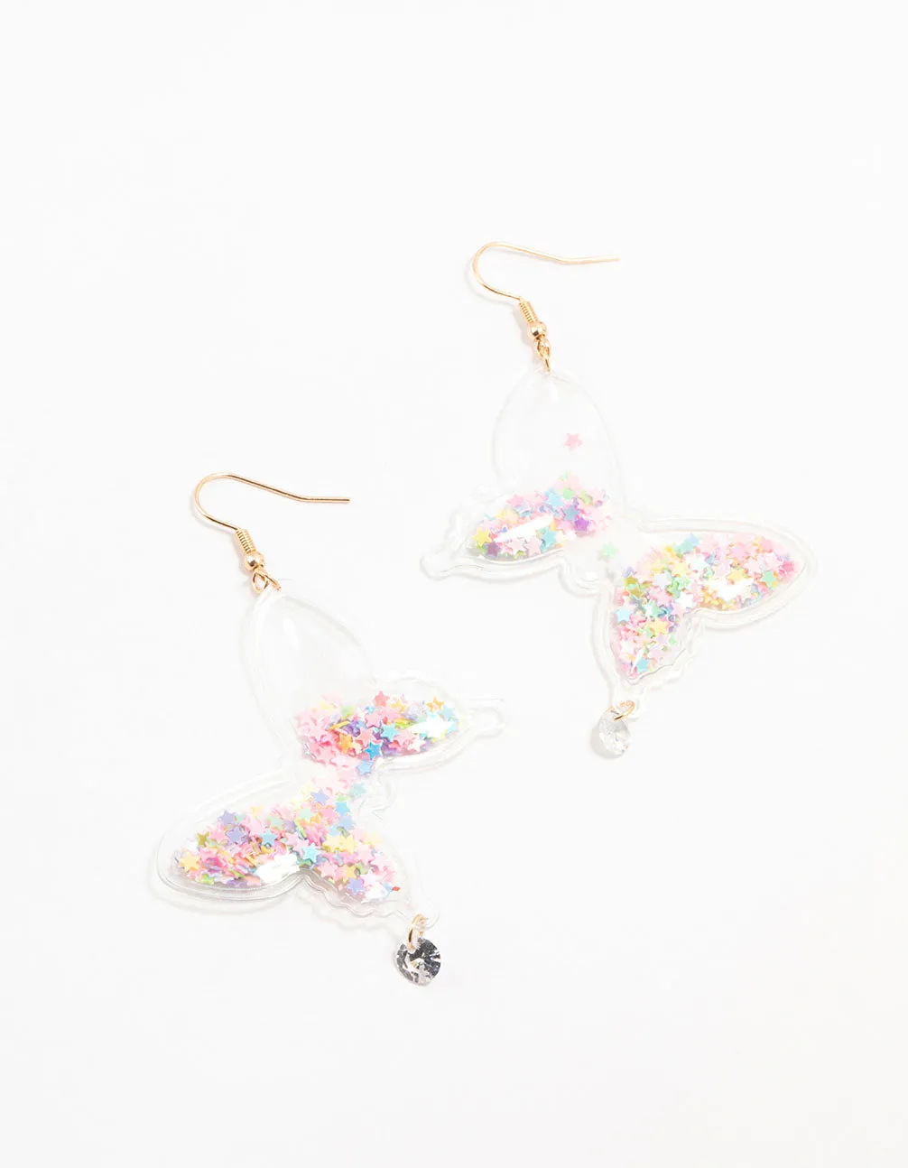 Plastic Butterfly Shaker Drop Earrings