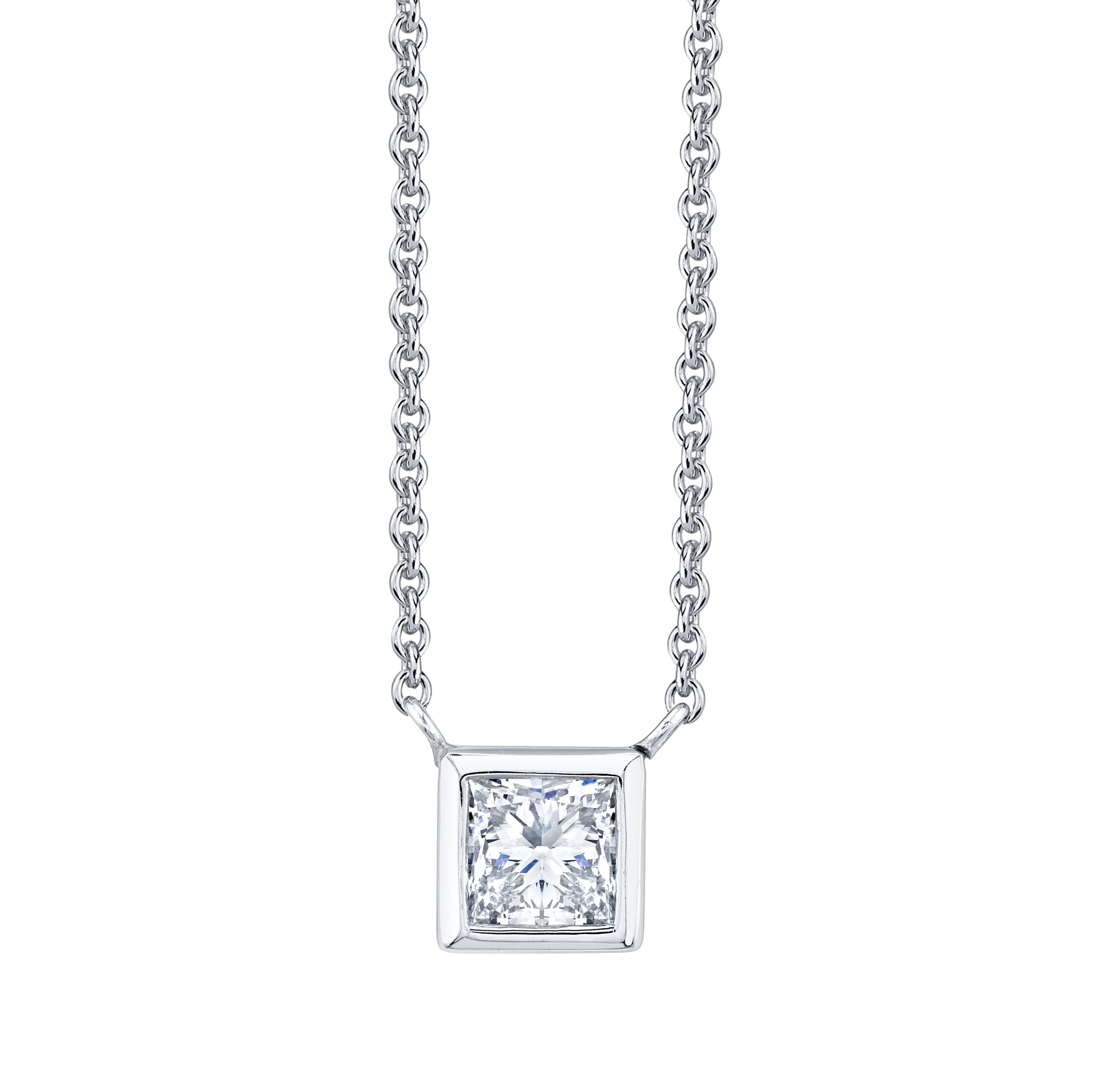 Princess Cut Diamond Necklace