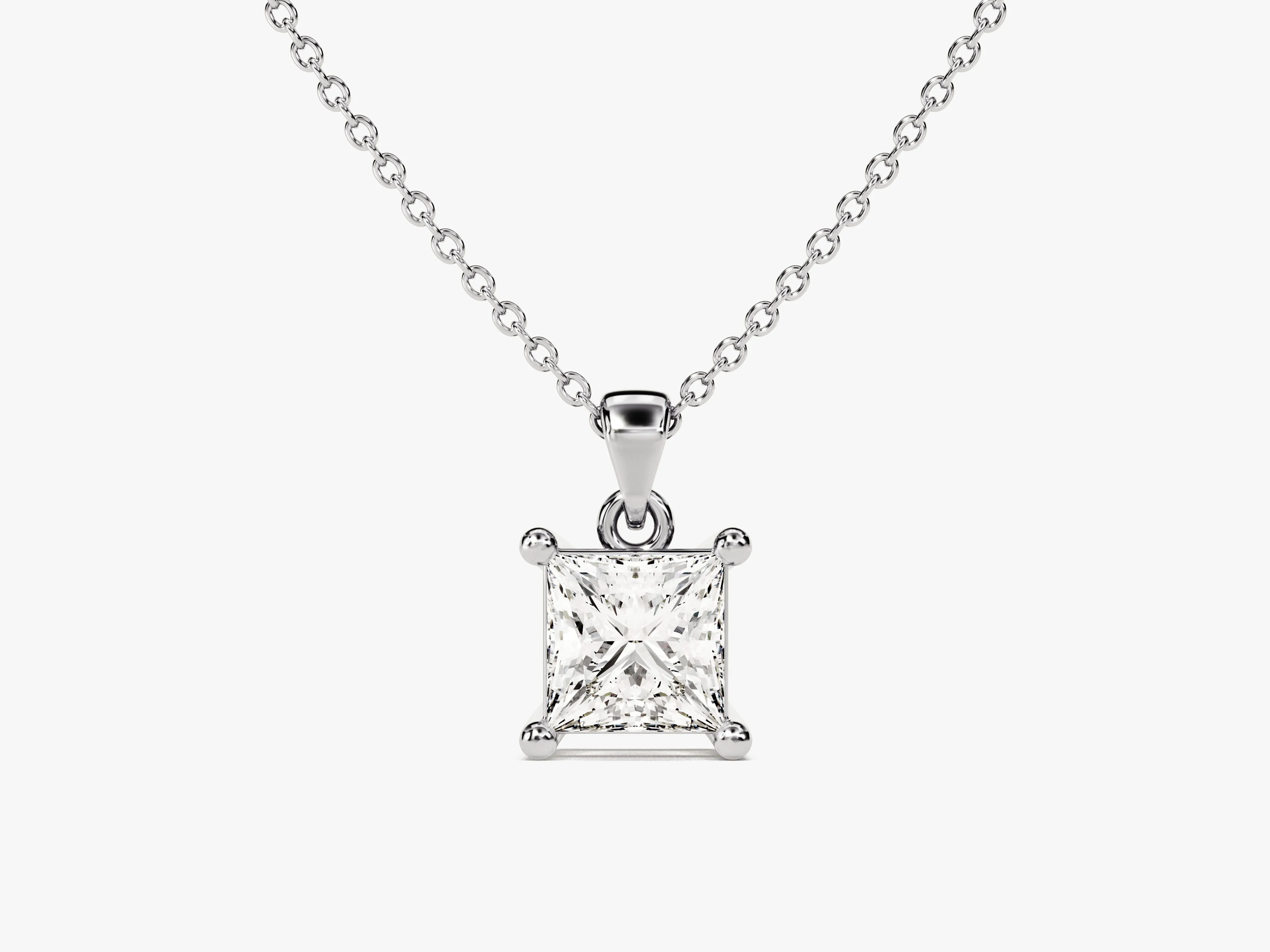 Princess Cut Lab Grown Diamond Solitaire Pendant (0.50 CT)