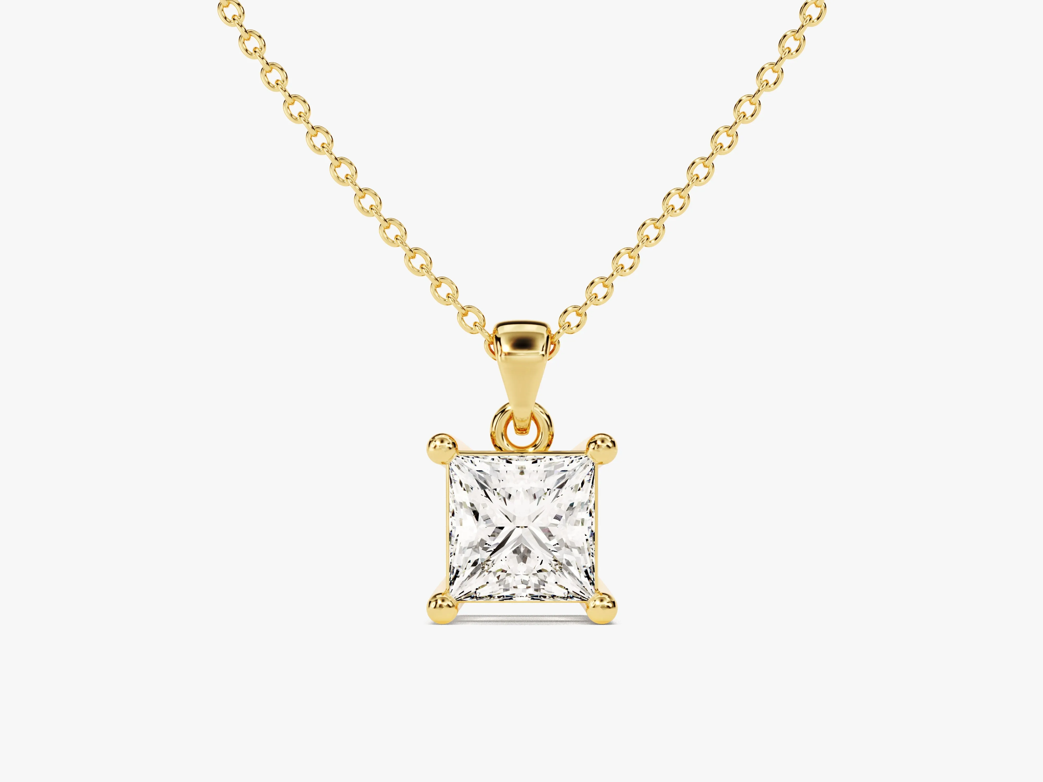 Princess Cut Lab Grown Diamond Solitaire Pendant (0.50 CT)