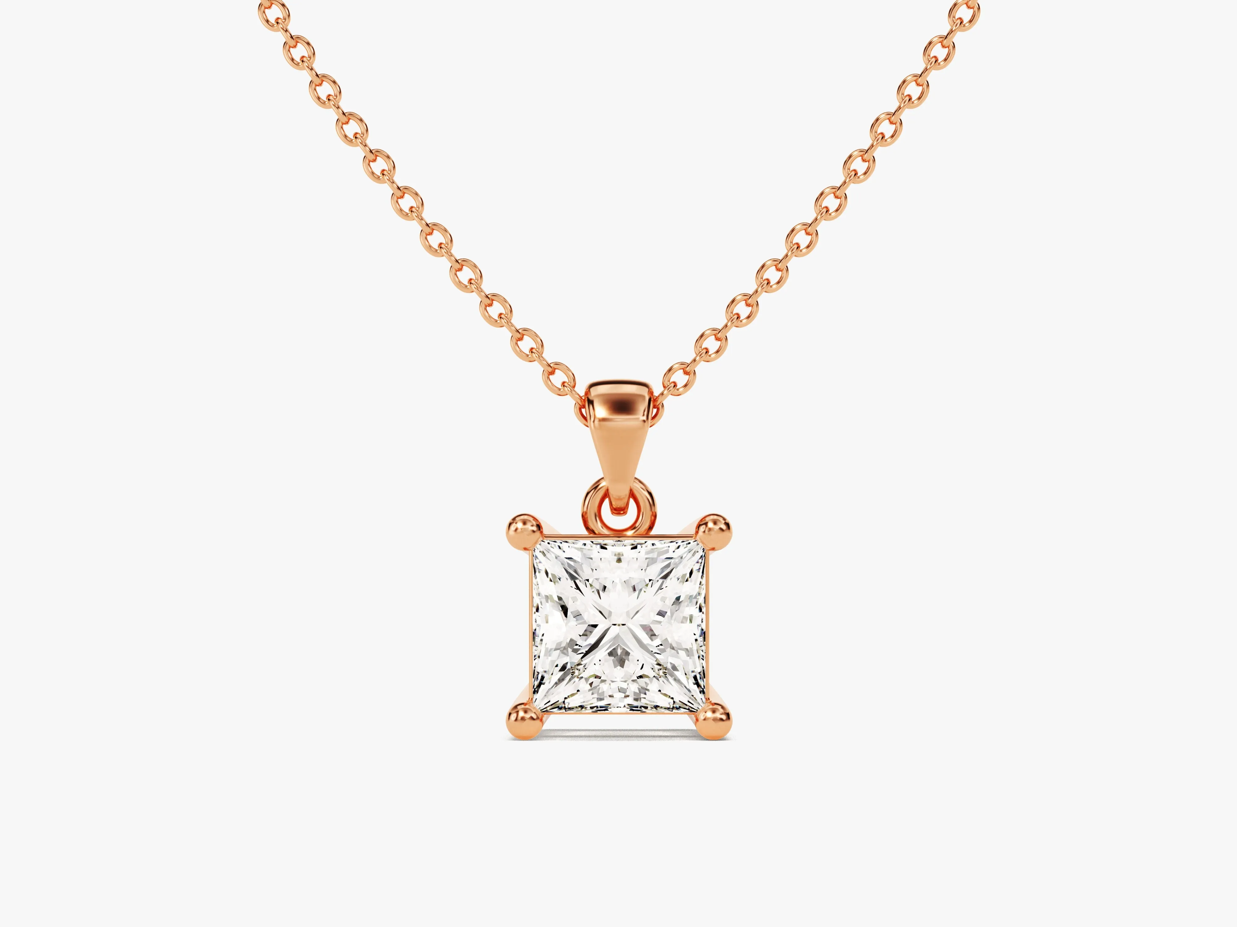 Princess Cut Lab Grown Diamond Solitaire Pendant (0.50 CT)