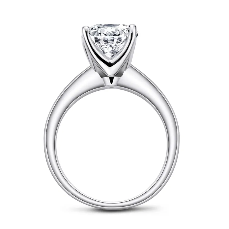 Princess Cut Moissanite Diamond Solitaire Ring