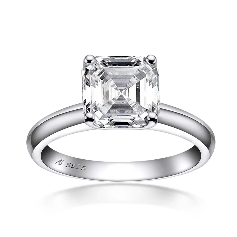 Princess Cut Moissanite Diamond Solitaire Ring