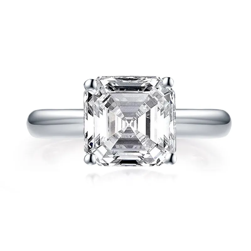 Princess Cut Moissanite Diamond Solitaire Ring