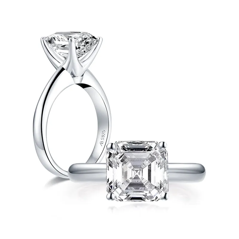 Princess Cut Moissanite Diamond Solitaire Ring