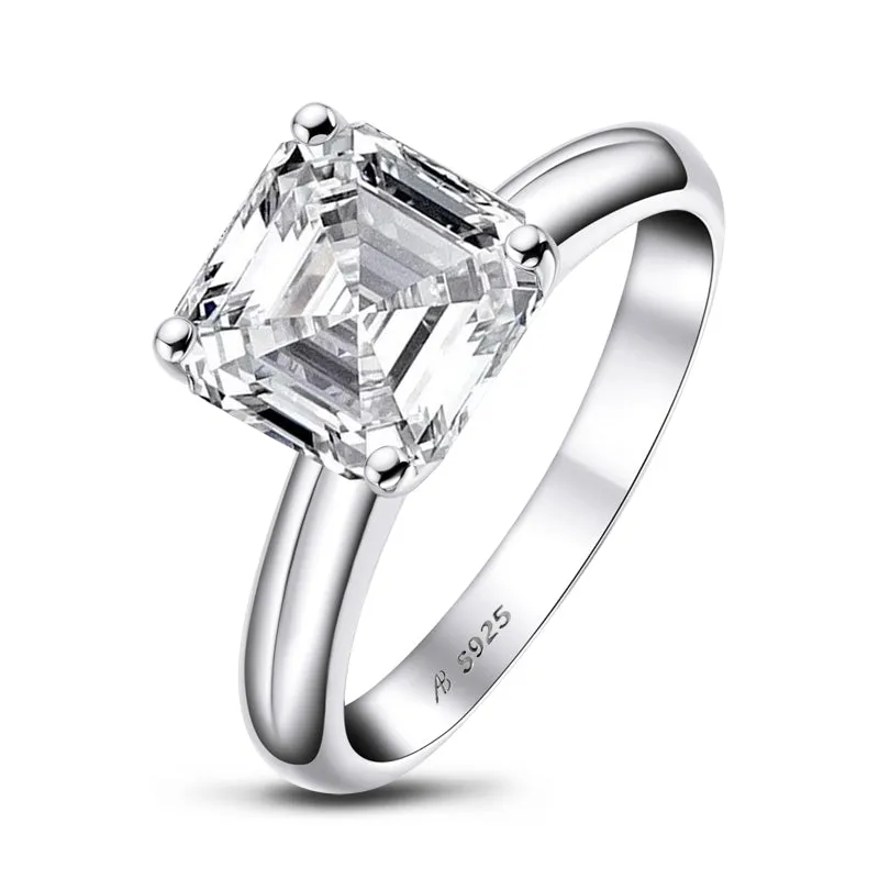 Princess Cut Moissanite Diamond Solitaire Ring