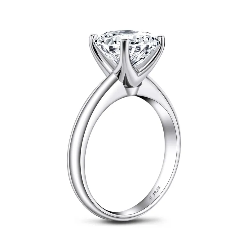 Princess Cut Moissanite Diamond Solitaire Ring