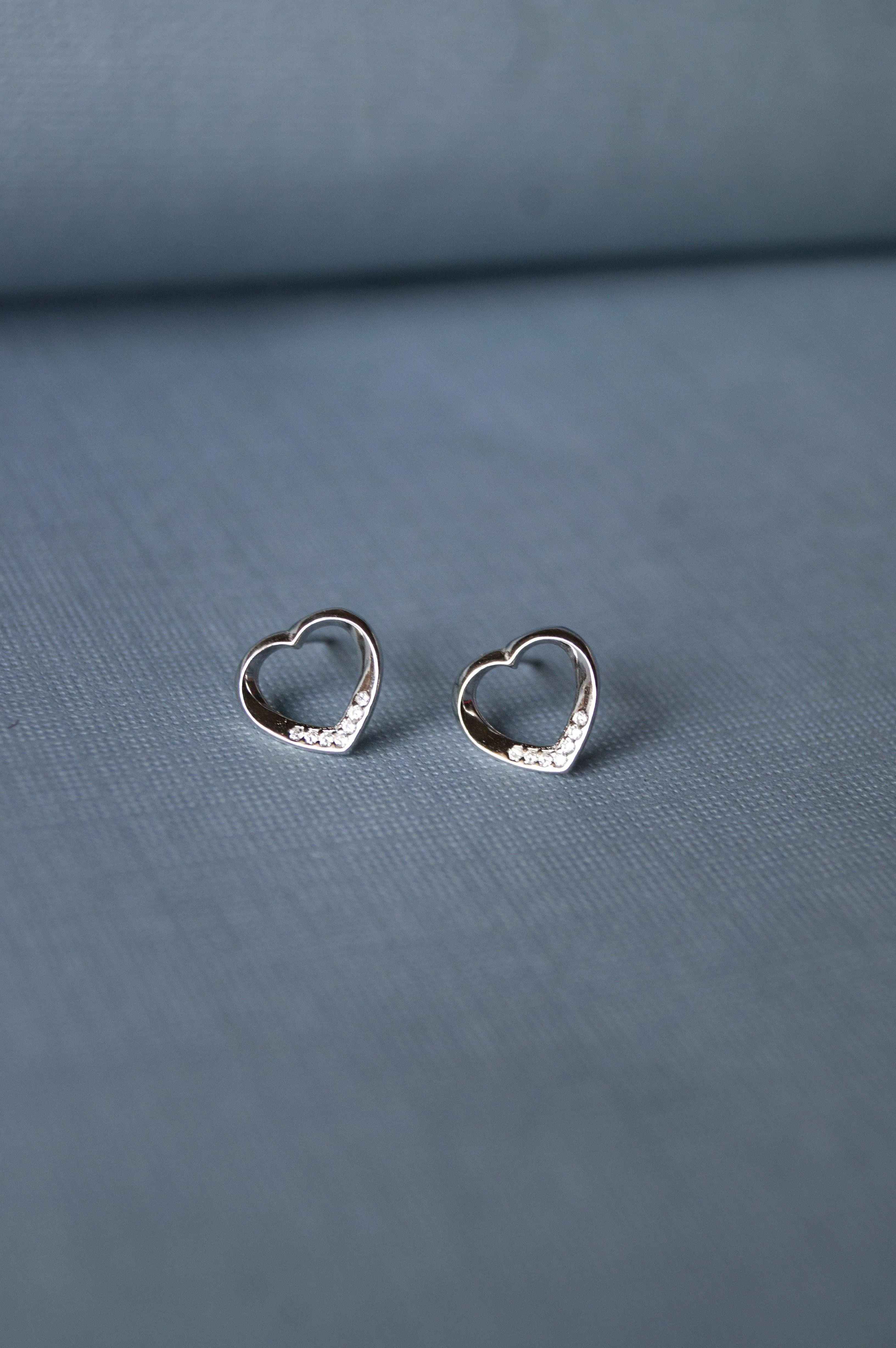 Promise Heart Sterling Silver Stud Earrings