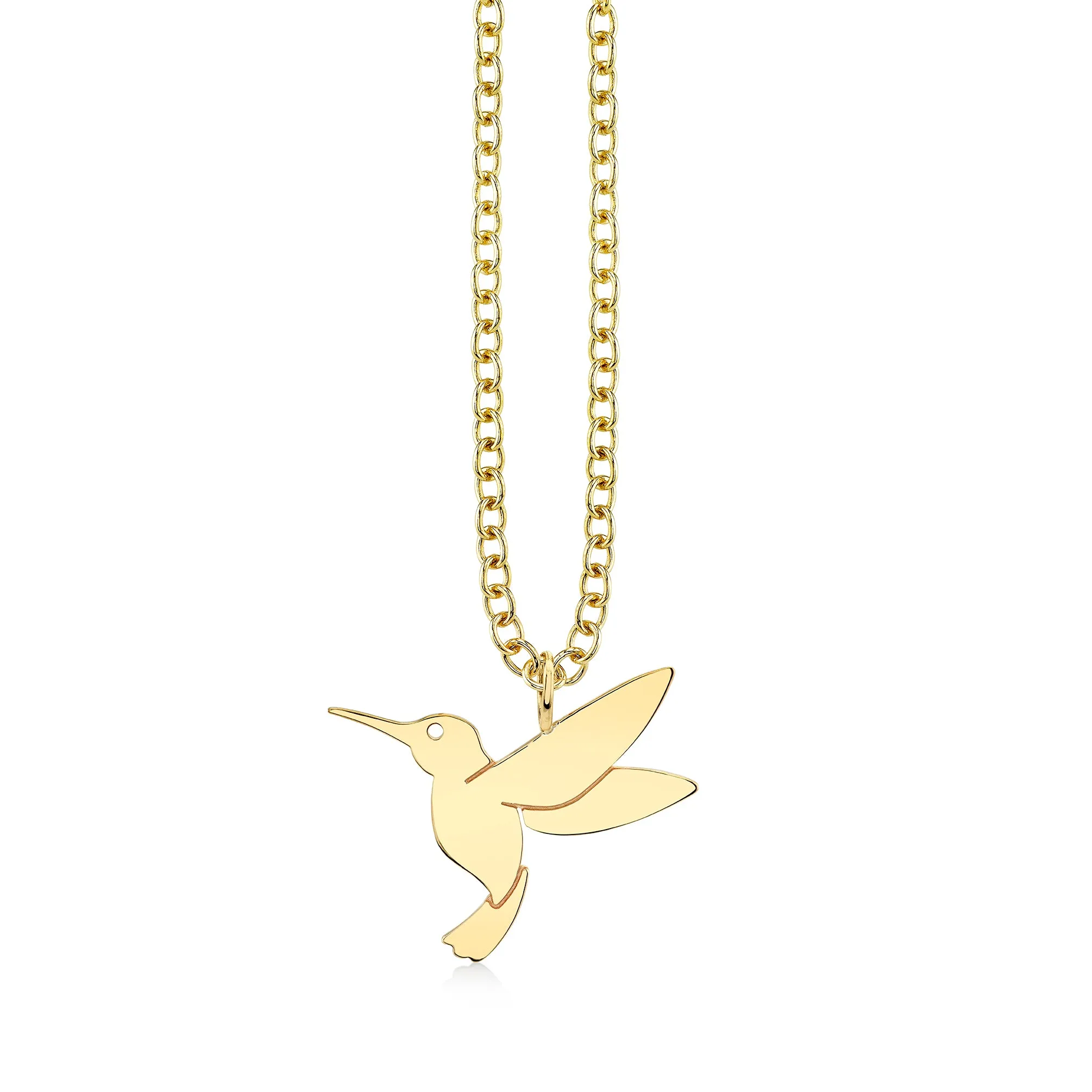 Pure Gold Large Hummingbird Charm
