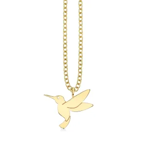 Pure Gold Large Hummingbird Charm