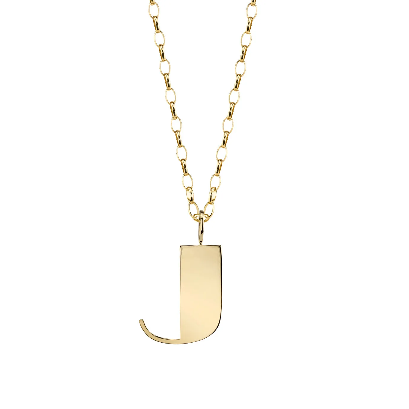 Pure Gold Large Initial Necklace
