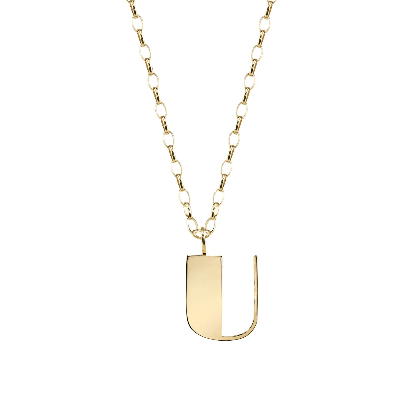 Pure Gold Large Initial Necklace