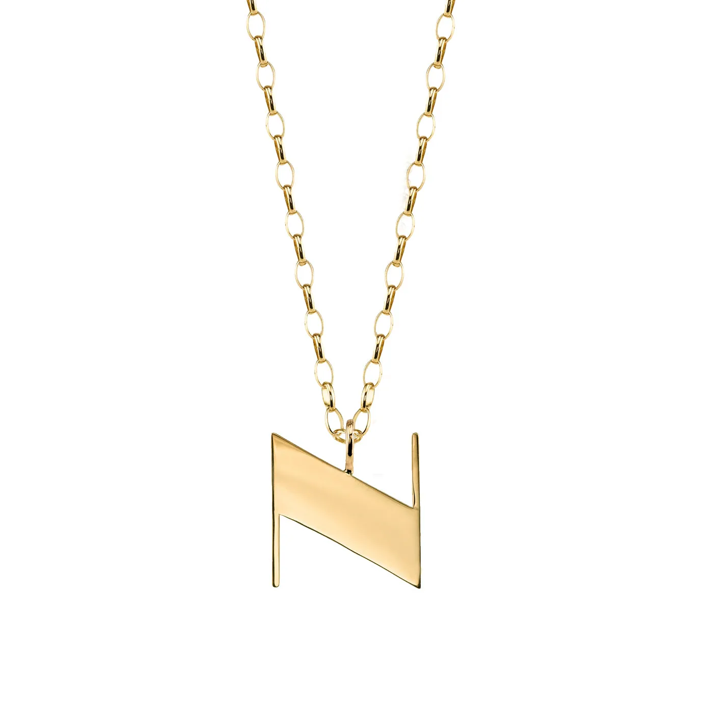 Pure Gold Large Initial Necklace