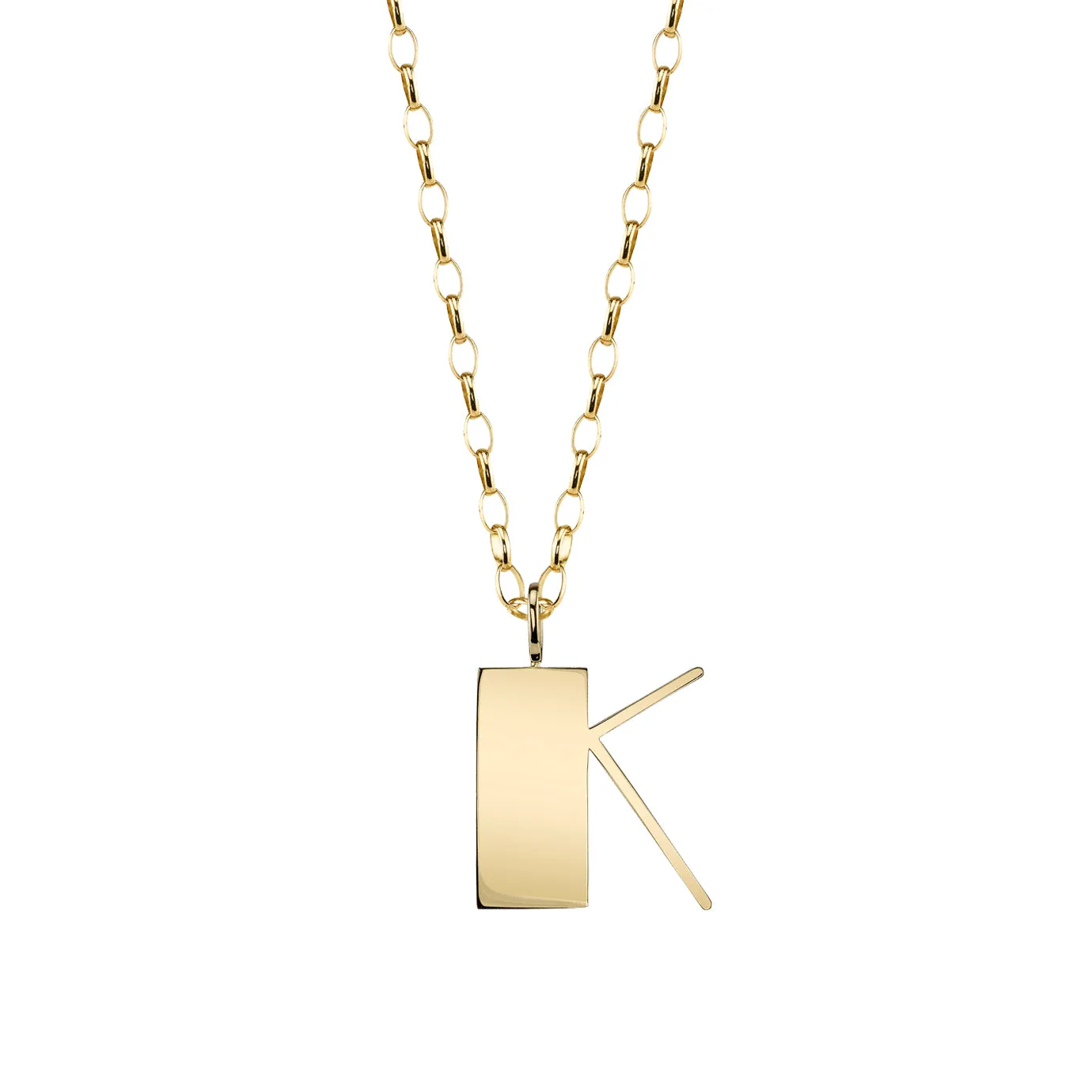 Pure Gold Large Initial Necklace