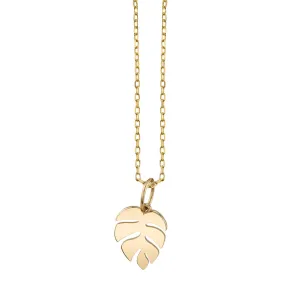 Pure Gold Small Monstera Leaf Charm