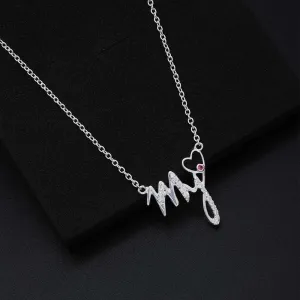 Pure Silver Necklace - My Sweetheart Stone Charm