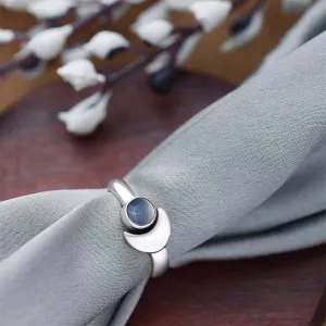 Pure Silver Ring - Sparkling Moonlit Grey Moonstone