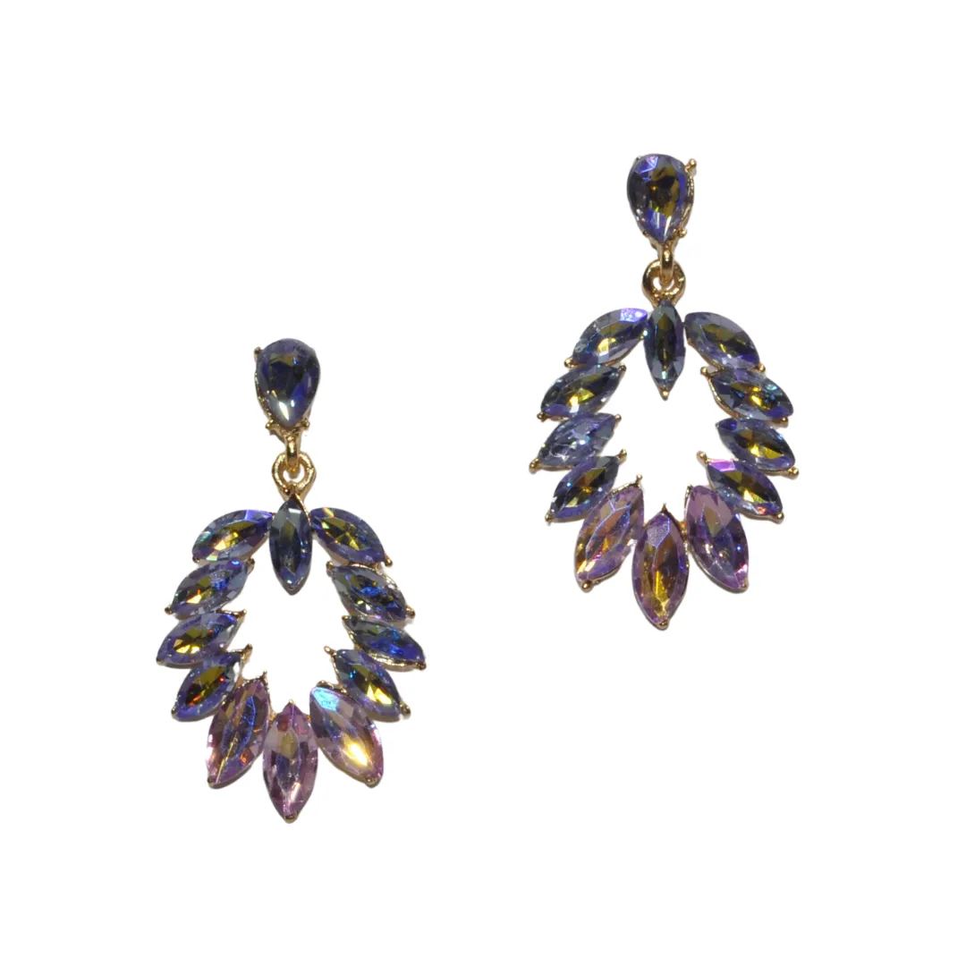 Purple AB Rhinestone Earring