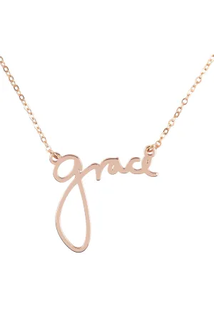 "GRACE" PERSONALIZED CHARM PENDANT LONG NECKLACE