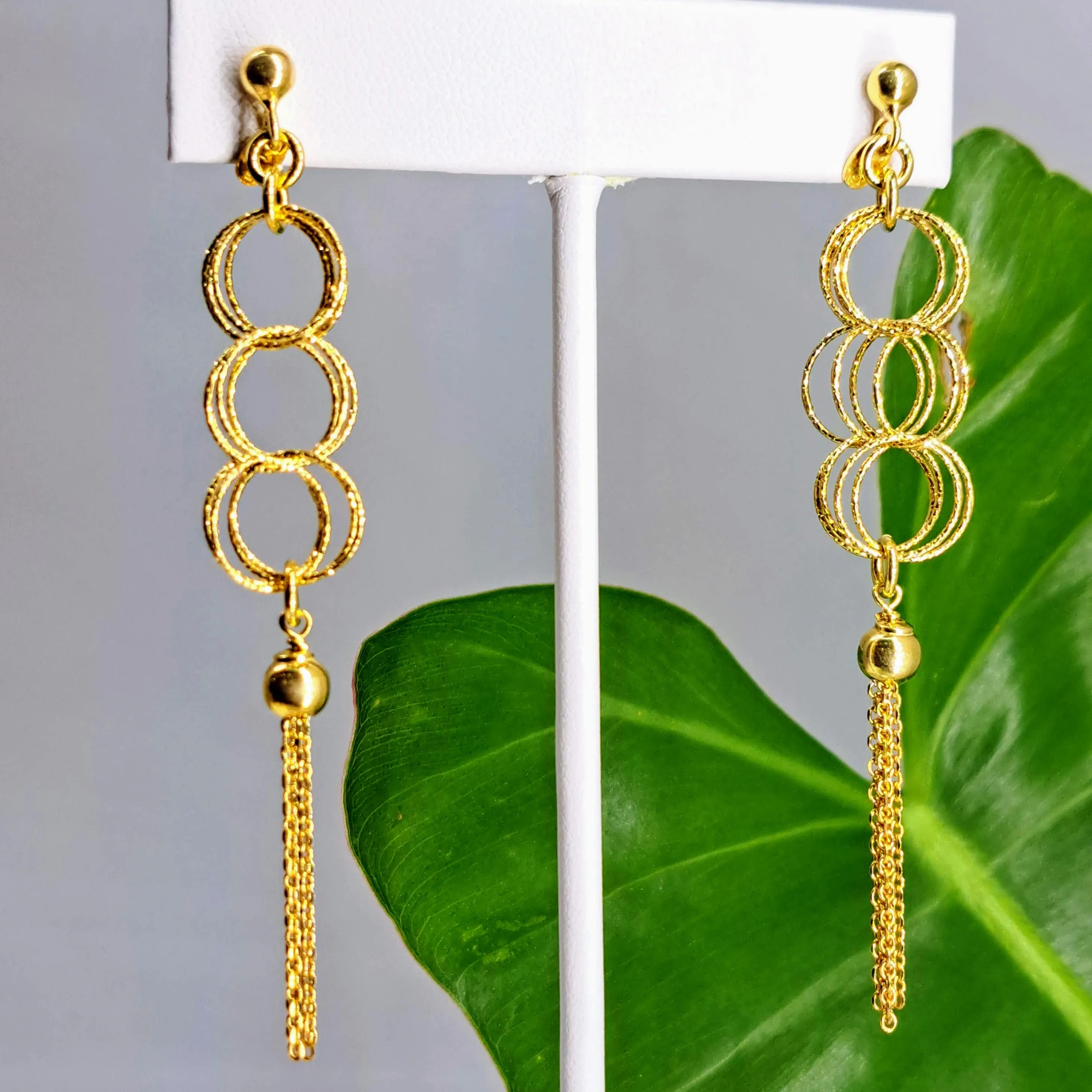 "Lobe Trotters" 3" Earrings - 18k Gold Sterling