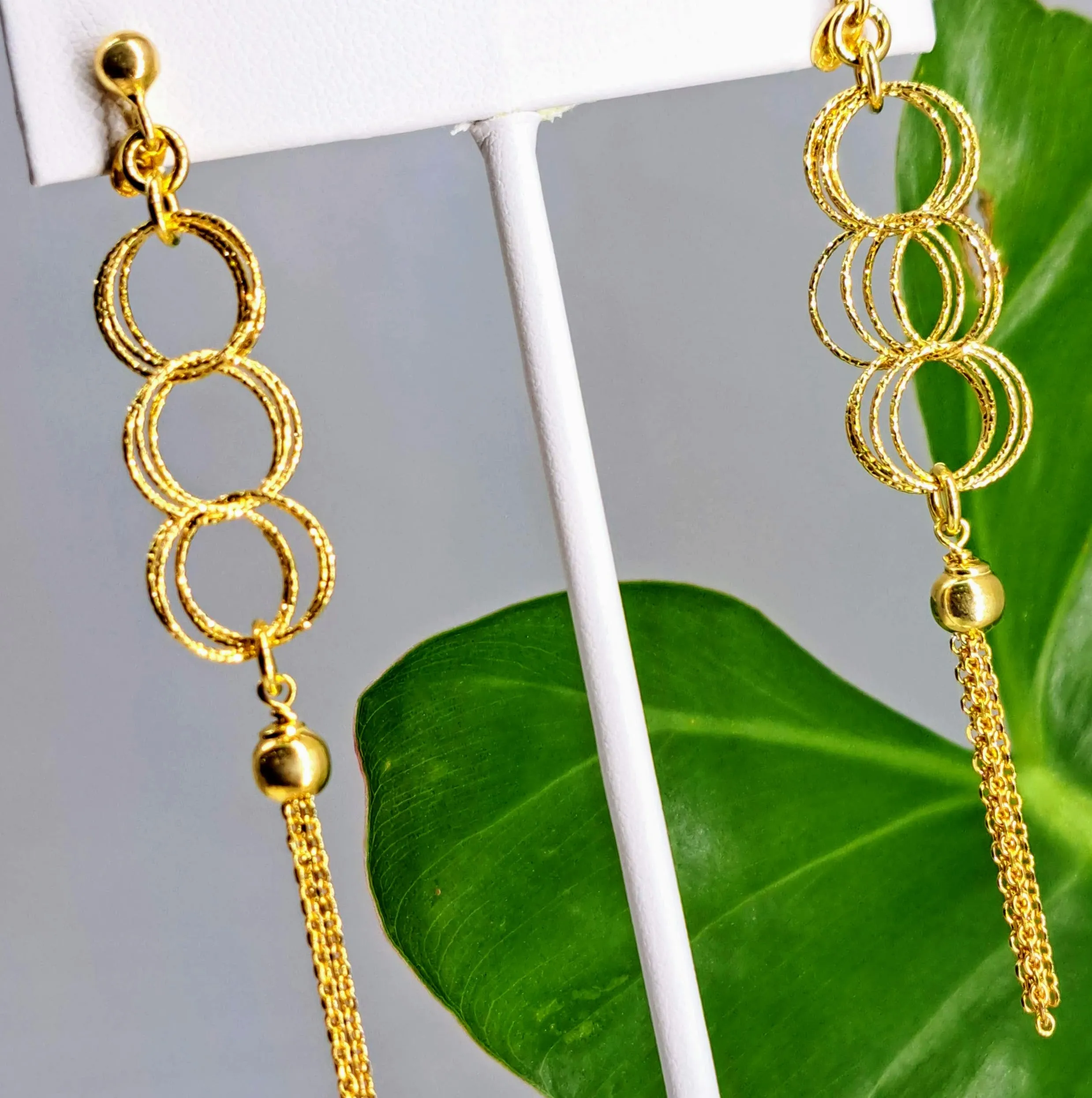 "Lobe Trotters" 3" Earrings - 18k Gold Sterling