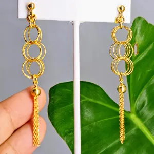 "Lobe Trotters" 3" Earrings - 18k Gold Sterling