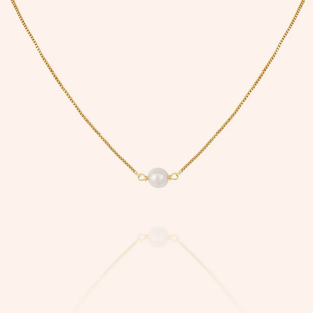 "My Wish" Cultured Freshwater Pearl Snake Chain Necklace