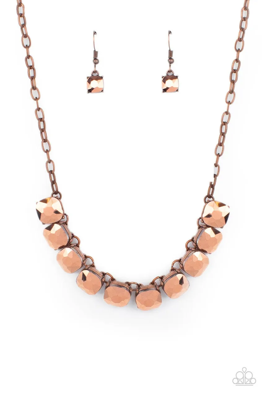 Radiance Squared Copper Paparazzi Necklace