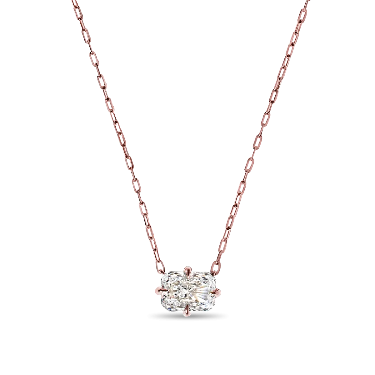 Radiant Diamond Solitaire Pendant