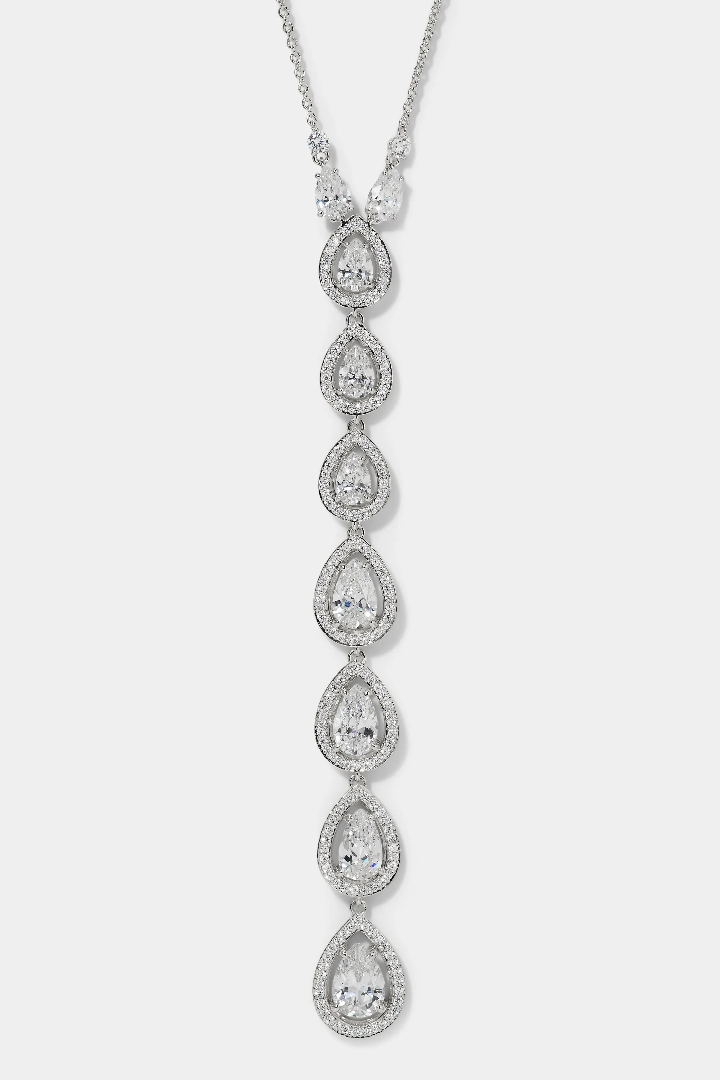 RADIANT LONG PEAR CZ Y NECKLACE