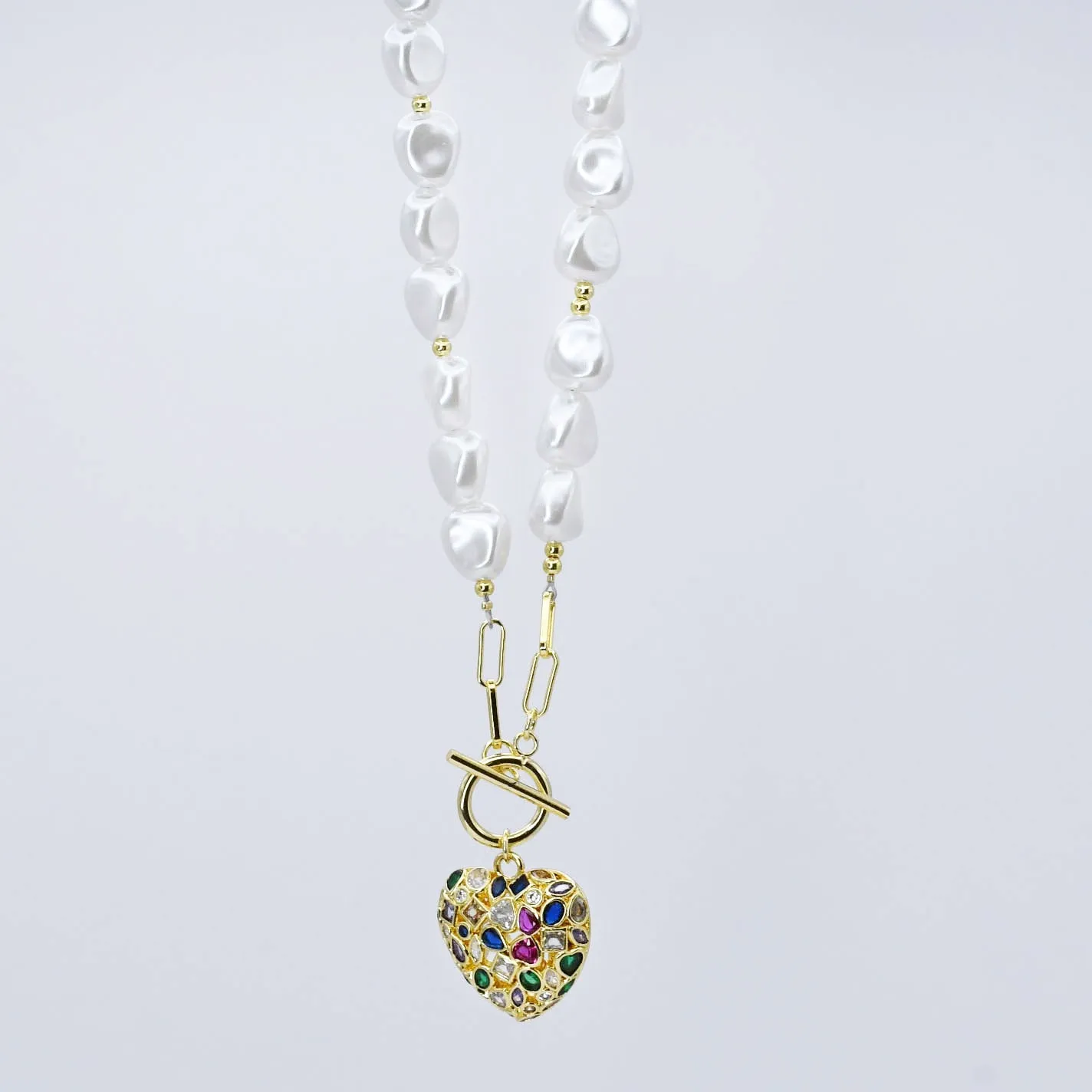Radiant Pearl Heart Necklace M5